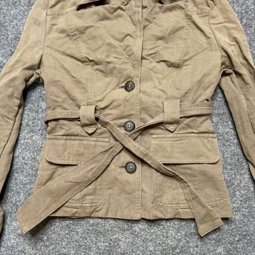 Ciu Ciu Womens Military Jacket Beige Khaki Tan Buttons Belted 1 - Picture 6 of 10